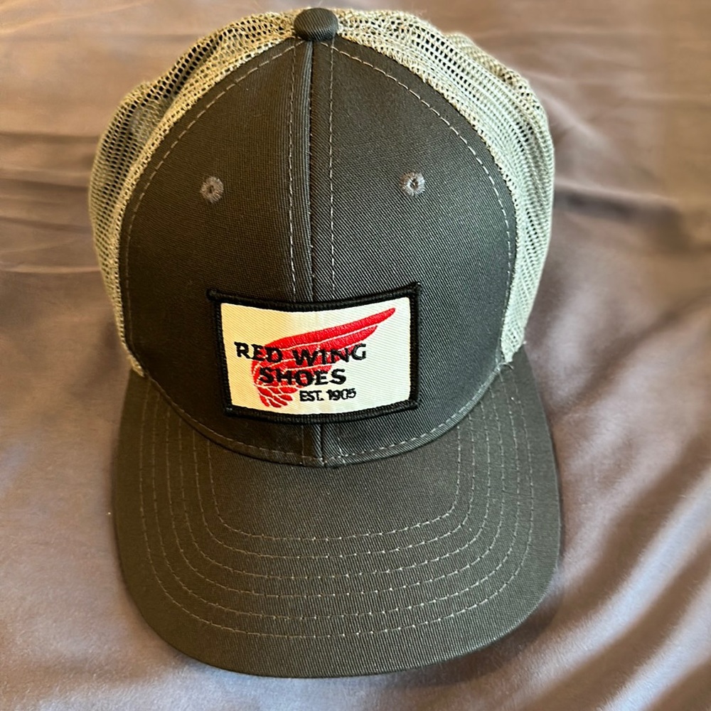 Red wing shoes adjustable hat.